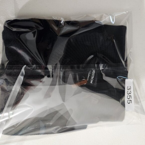 Nordstrom Sweater Mens Large Cashmere Half Zip Pullover Black - Picture 16 of 16